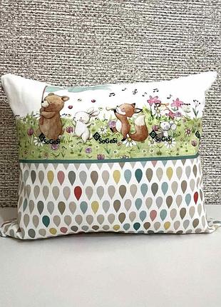 Подушка 32 * 38 см со съёмной наволочкой с детским рисунком тм "тиротекс"