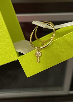 Сережкі кільця срібло з золотим покриттям