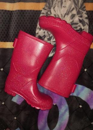 Резиновые сапоги розовые для девочки