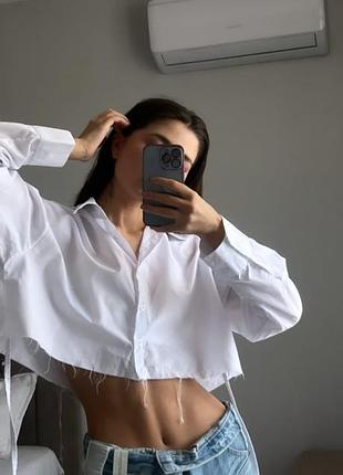 Біла укорочена рубашка