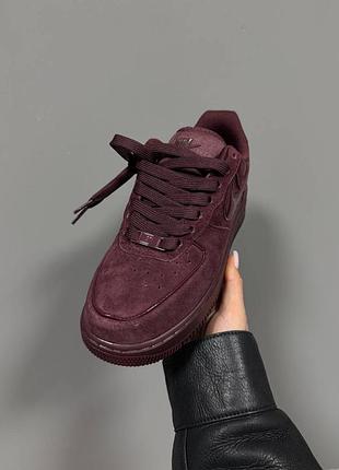 Nike air force 1 ‘07 burgundy suede premium