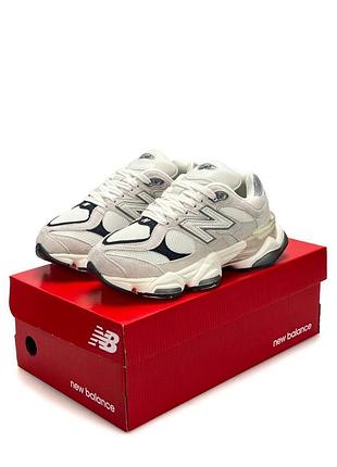 Женские кроссовки new balance 9060 beige grey black