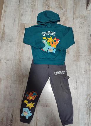 Утепленный костюм с покемонами на рост 110-116