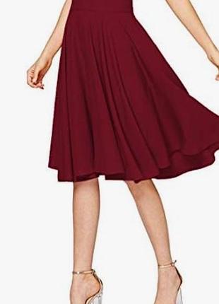 Качественная бордовая юбка