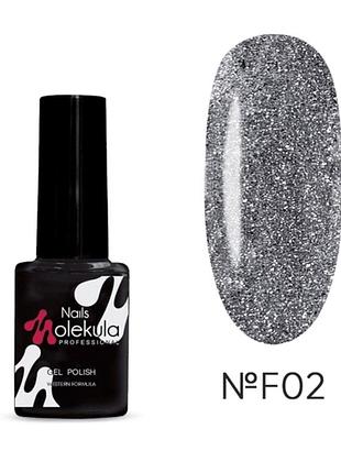 Гель-лак світловідбиваючий з ефектом котячого ока molekula cat eye flash №fc02 6 мл