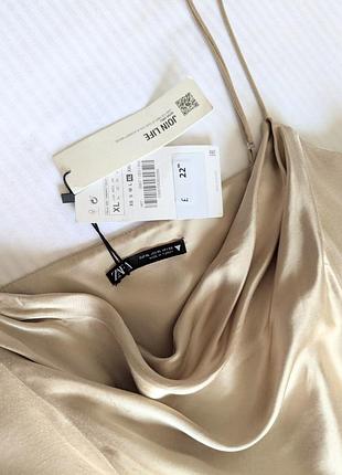 Корсетный сатиновый топ zara