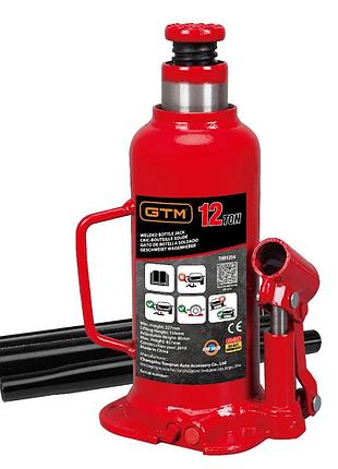 Домкрат гидравлический 12т gtm th91204 бутылочный одноштоковый: высота подъема 460 мм, грузоподъемность 12 т_light343
