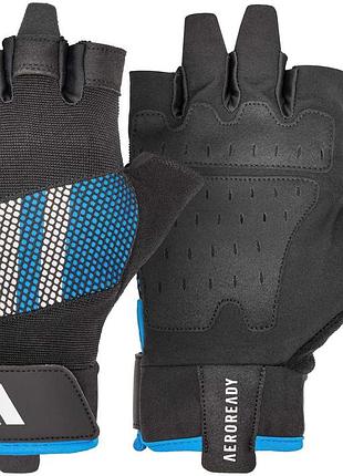 Перчатки для тренинга adidas performance training gloves черный, синий унисекс l