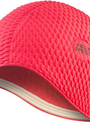 Шапка для плавання aqua speed bombastic 104-31 червоний жінки osfm