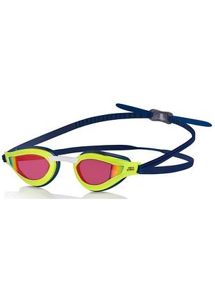 Окуляри для плавання aqua speed rapid mirror 6990 чорний, жовтий унісекс osfm