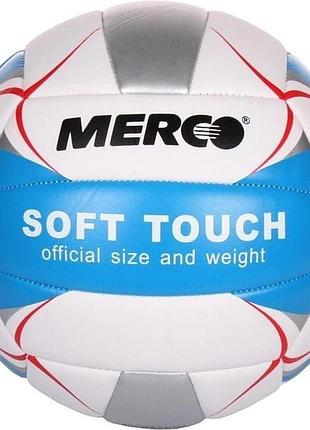 Волейбольный мяч merco soft touch m36931, голубой, размер (eu) - 5