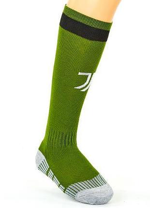 Гетры футбольные детские с символикой фк juventus etm1816-0, оливковый, размер (eu) - 27-34