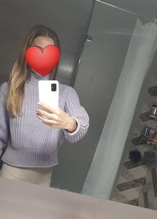 Теплий светр h&m колір лаванда р.хс 2