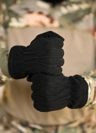 Перчатки флисовые черные 5