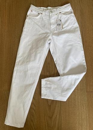 Джинси мом80 жіночі білі якісні брендові mango 32,34,36,38,40