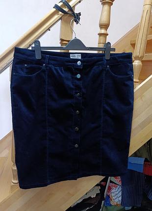 Юбка бархатная на пуговицах