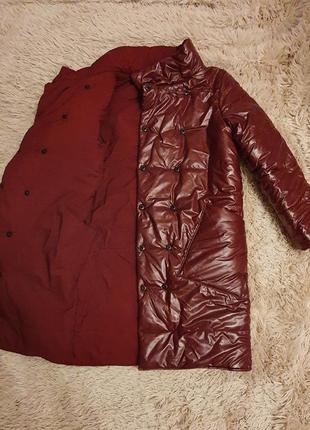 Куртка бордовая, двухсторонняя5 фото