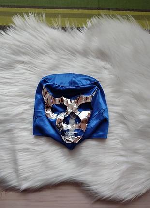 Маска балаклава капюшон на голову борца с подписью lucha libre blue demon тематическая маска костплей