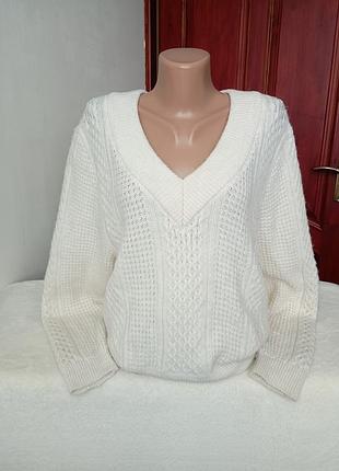Женский белый свитер пуловер h&amp;m m/l размер