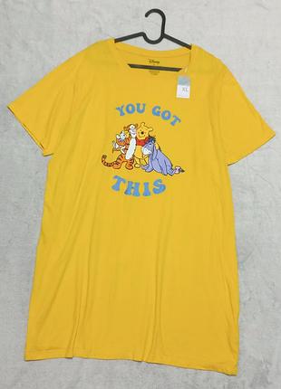 Домашня сукня футболка winnie pooh розмір plus size 18-20 (xl-xxl), ночнушка disney