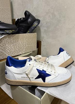 Кеди кросівки golden goose білі чоловічі з синім стильні снікерси 44 розмір з зірочкою бутик