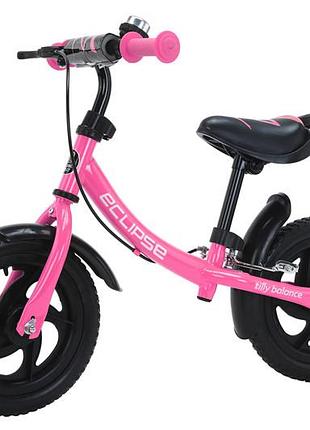 Велобіг беговел balance tilly 12" eclipse рожевий, для дівчаток 2-5 років, сталева рама, посилене кермо та eva колеса