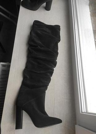 Чоботи жіночі, натуральна замша