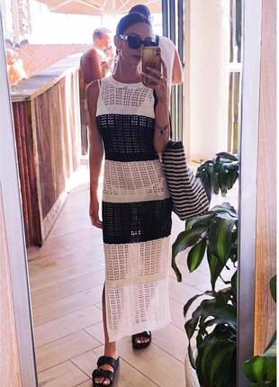 Длинное вязаное пляжное платье shein xl