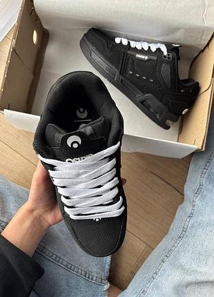 Кроссовки осерис osiris peril black white laces 5