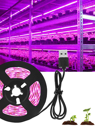 Фитоленты для растений 120led 2м usb 5в с выключателем, водонепроницаемая