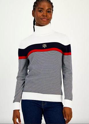 Светр в смужку з коміром бавовна р.s tommy hilfiger