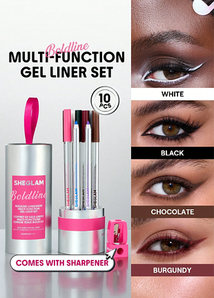 Набір гелевих олівців для очей sheglam boldline longwear multi-function gel liner set (5825)
