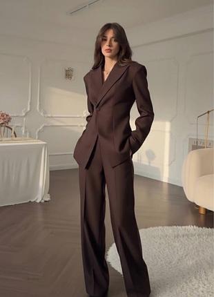Женский костюм классический в стиле олд мани old money пиджак и брюки
