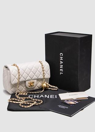 Белая кожаная сумка люкс