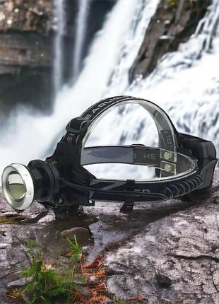 Ліхтарик на голову із зарядкою bailong, ліхтар налобний світлодіодний надпотужний gp-16