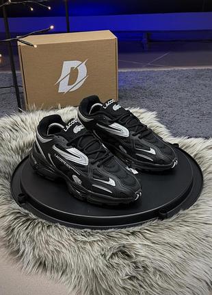Хит сезона ❗ кроссовки кожаные мужские lacoste l003 2k24 sneakers, черные кожа натуральная сетка пенка