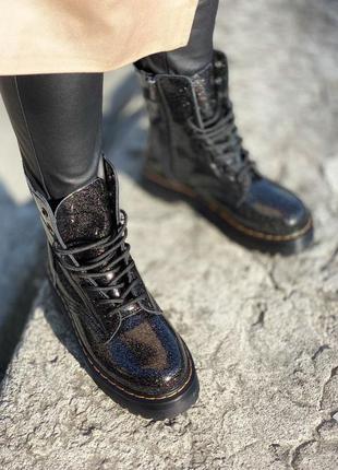 Dr. martens на платформе без меха лаковая кожа7 фото