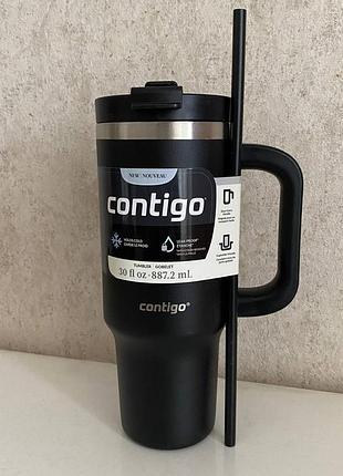 Термочашка з соломинкою contigo streeterville tumbler stainless