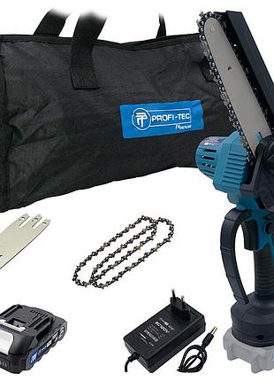 Акумуляторна ланцюгова пила profi-tec pcs1520bl powerline (1×pt2020mp (2.0 аг), зарядний пристрій)