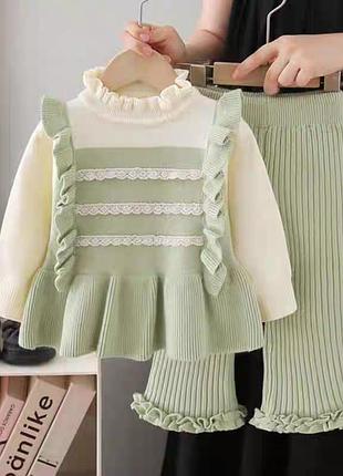 Детский теплый костюм для девочки 90-130 см 110