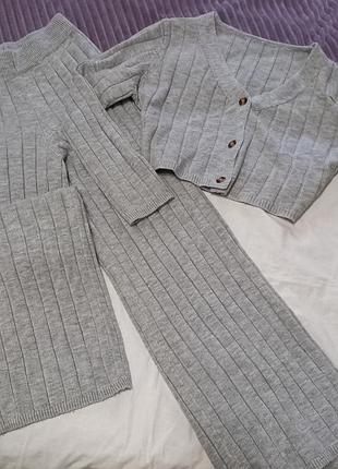 Костюм теплый вязаный брюки палаццо