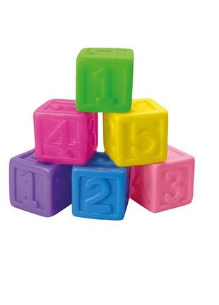 Набір гумових кубиків із цифрами 6 штук fanny rattle bathe 0282