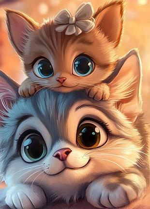 Алмазная мозаика "мылые игривые котята" 20*20см, на рамке, в кор. 21*21*2,5см, тм dreamtoys