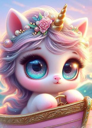 Алмазная мозаика "магическое путешествие единорога", 20*20см, на рамке, в кор. 21*21*2,5см, тм dreamtoys