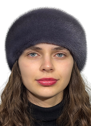 Жіноча хутряна повяз'ка на голову з натурального хутра норки