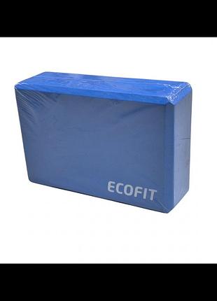Блок — цегла для йоги та фітнесу 23х15х8 см ecofit md1219 eva синій міцний і стійкий для дому та спортзалу