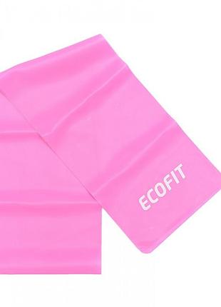 Еспандер стрічковий ecofit md1318 tpe 4,5-5,4 кг 1200*150*0.4 мм рожевий для фітнесу, йоги, атлетики, пілатесу гума опору