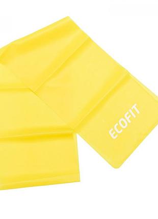 Еспандер стрічковий ecofit md1318 tpe 1,8-2,7 кг 1200х150х0.3 мм жовтий для турніка, йоги, фітнесу та пілатесу стрічки опору