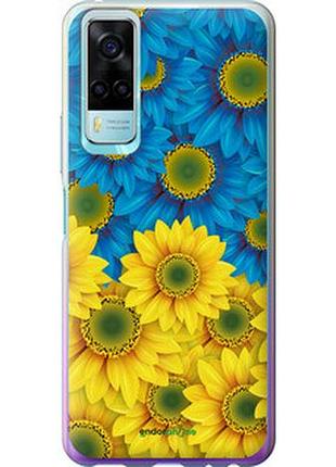 Чохол на vivo y53s жовто-блакитні квіти "1048u-2438-7673"