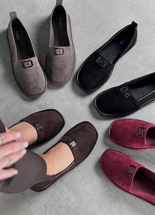 Стильні жіночі мокасини у шоколадному, чорному, сірому та бордовому кольорі 😍